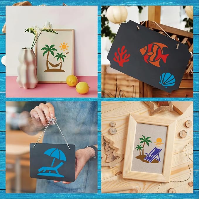 Hawaii Stencils 4in 50pcs Paint Template Reusable Plastic Templates DIY Crafts - Image 6