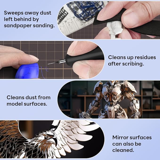stedi Model Cleaning Brush Kit, Model Hobby Making Tools, 2 Soft and 1 Stiff - Image 3