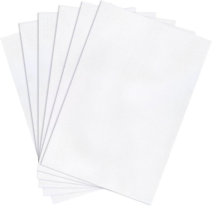 Caydo 6 Pieces Aida Cloth 14 Count White Cross Stitch Fabric by Caydo