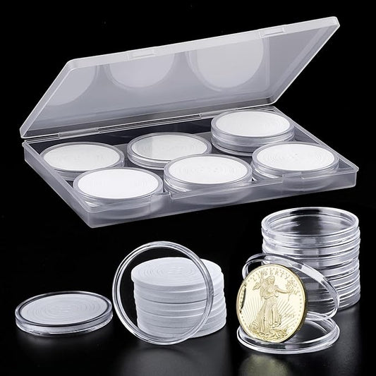 10PCS Clear Coin Capsules, Coin Holders by COIDEA