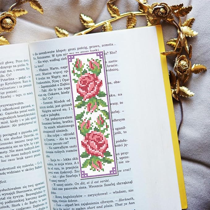 FREEBLOSS 6 Set Cross Stitch Bookmark Kit Cross Stitch Kit Vine Flowers Stamped - Image 5