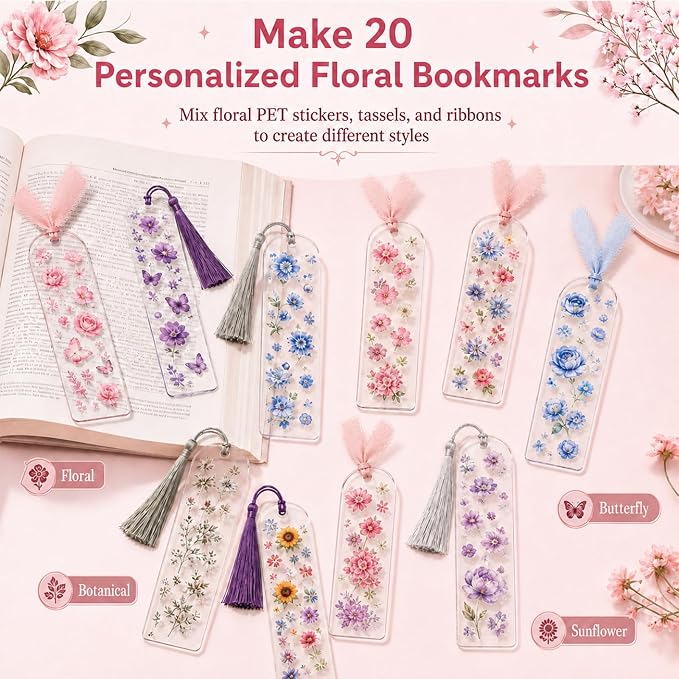 DIY Bookmark Making Kit, 20 Clear Acrylic Bookmark Blanks 5.9 x 2 in - Image 4