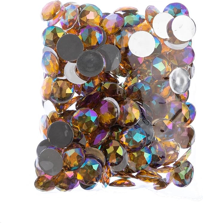 John Bead 200 Pieces 16mm, Acrylic Round Flat Back Rhinestones - Image 2