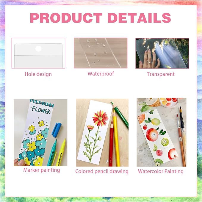 Bookmark Making Kit with 50 Bookmark Sleeves, 50 Colorful Tassels, 50 Blank - Image 3