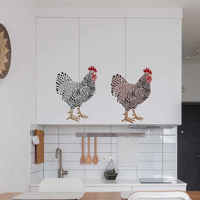 ORIGACH 2 Pcs Large Layering Coloring Dominique Chicken Stencil - Image 5