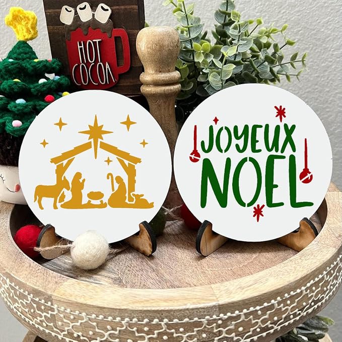Small Christmas Stencils for Crafts Reusable 3inch Christmas Stencil Holiday - Image 3