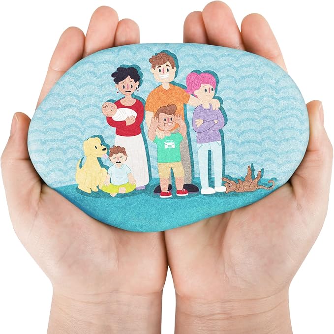 River Rocks for Painting 6 Pcs Extra Large 4.7-6.3 Inch Flat Smooth Painting by dojobkinb