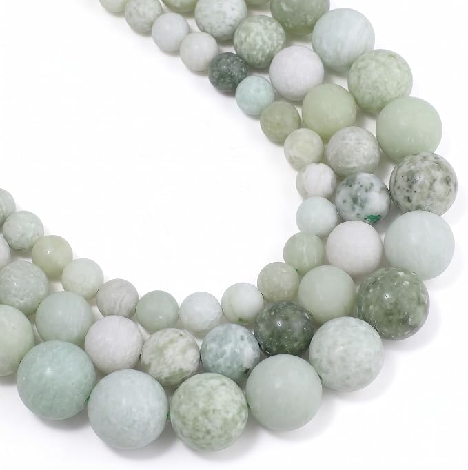 48pcs Natural Matte Grape Gemstone Beads，8mm Frosted Round Loose Stone Beads by Yochus