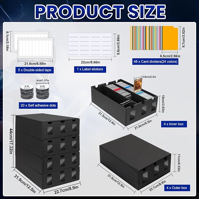 AOBOPLE Card Storage Box, 12000+ Cardboard Trading Card Boxes - Image 2