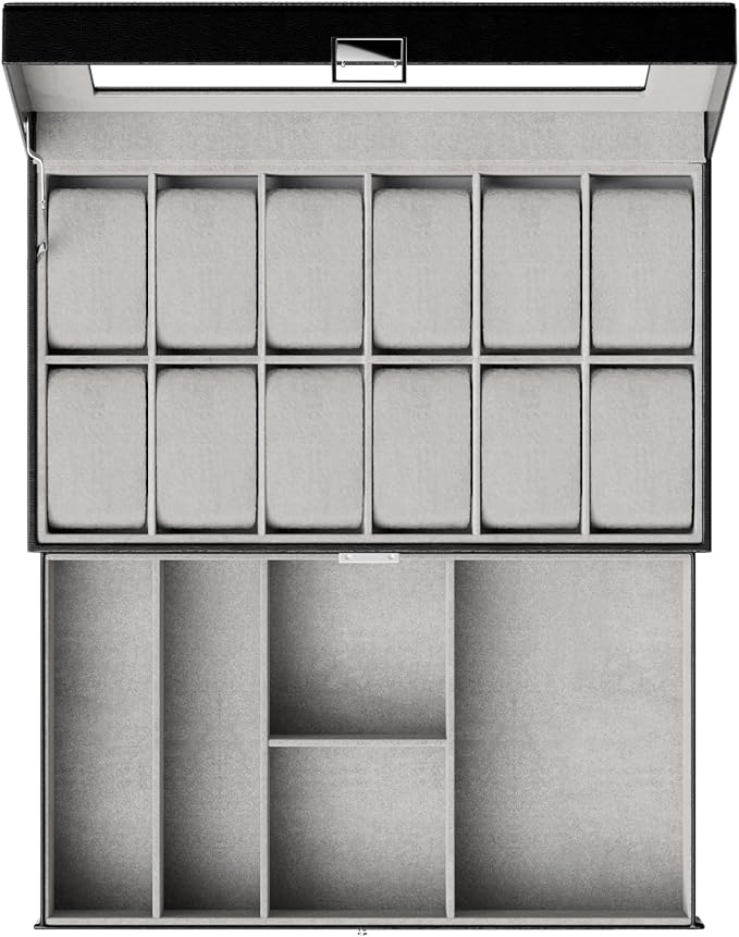 ProCase Watch Box, 12 Slot Mens Watch Case - Image 8