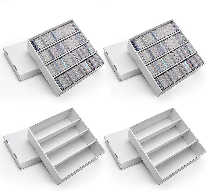 RLAVBL 4 Pack Trading Card Storage Box, 4 Row by RLAVBL