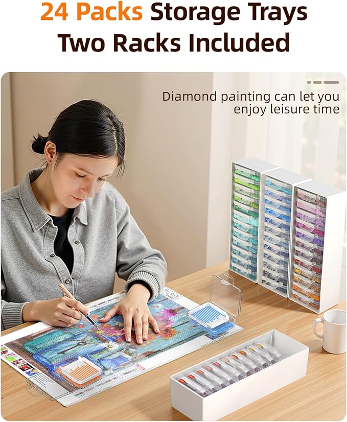 Redtwo 24 PCS Diamond Painting Storage Containers Trays, Detachable Trays - Image 2