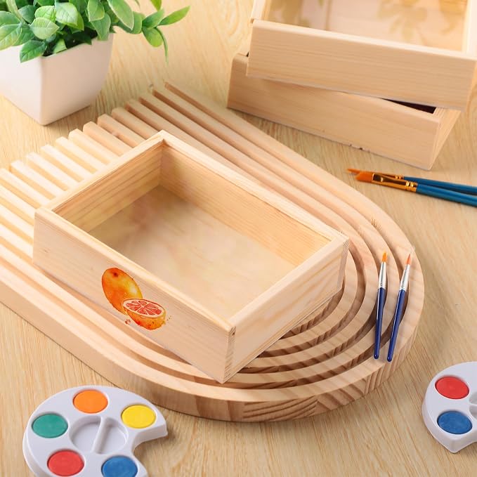 Thyle 6 Pcs Unfinished Wood Display Boxes - Image 4