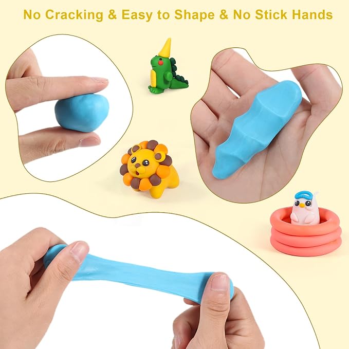CiaraQ 60-Color Polymer Clay Oven Bake Modeling Kit | 14 sculpting tools - Image 5