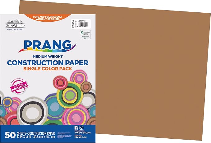 Prang Construction Paper, Light Brown, 50 Sheets by Prang