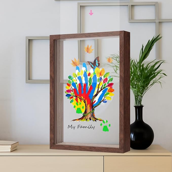 Brown Family Handprint Kit for 4 – Wooden Frame - Image 8
