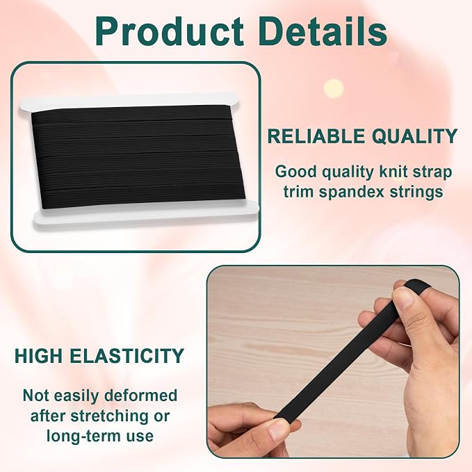 Airisoer 1/2 Inch Elastic Band for Sewing, 12 Yard High Elasticity Sewing - Image 3
