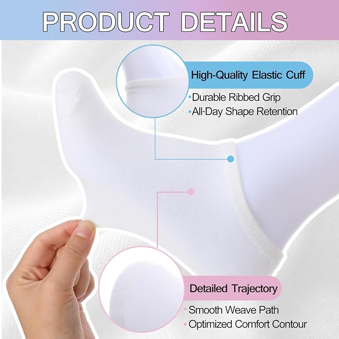 Syhood White Cotton Crew Socks for Tie dye Party Casual Soft Cushion Novelty - Image 4