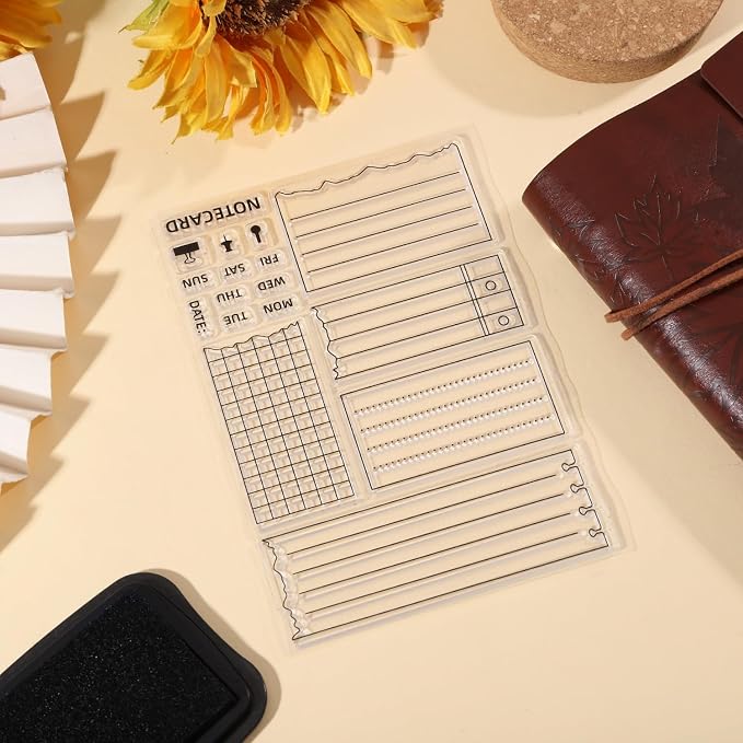 GLOBLELAND Notebook Clear Stamp Notepad Silicone Stamps Transparent Stamp - Image 2