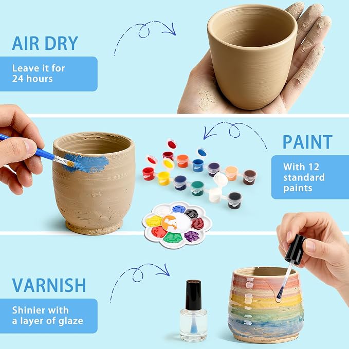 Aujazyble Pottery Wheel for Kids, Complete Pottery DIY Art & Craft Kit Toy - Image 5