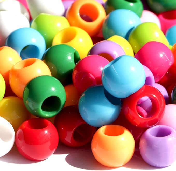 190pcs 14mm Plastics Acrylic Beads Mix Rainbow Color DIY Colorful Mix 10 Color by Dabaiitechann