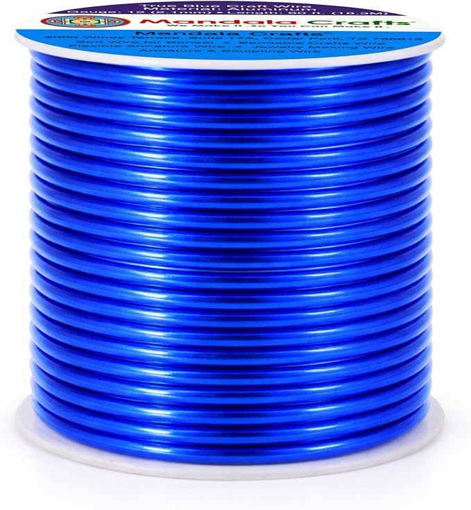 Mandala Crafts 12 Gauge True Blue Anodized Aluminum Craft Wire, 60 FT | Colored - Image 2