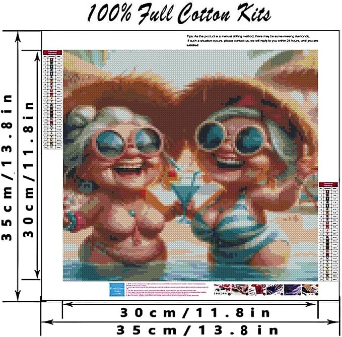 Granny and Sandy Beach Stamping Cross Stitch Kits, Embroidery Starter Kit - Image 2