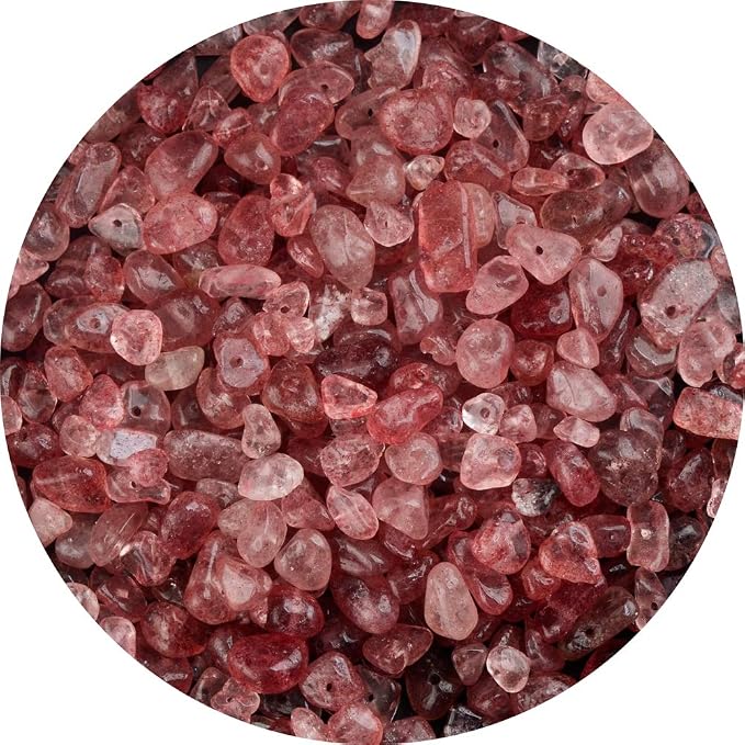 Natural Chip Stone Beads Strawberry Quartz 5-8mm About 400 Pieces Irregular by Cmidy