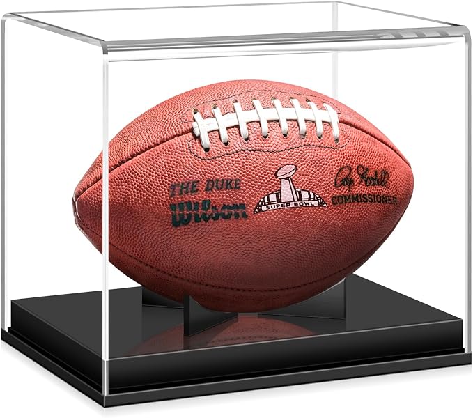 KKU Football Display Case, Acrylic Football Case Display Case Autographed by KKUprotectanddisplayyourtreasures