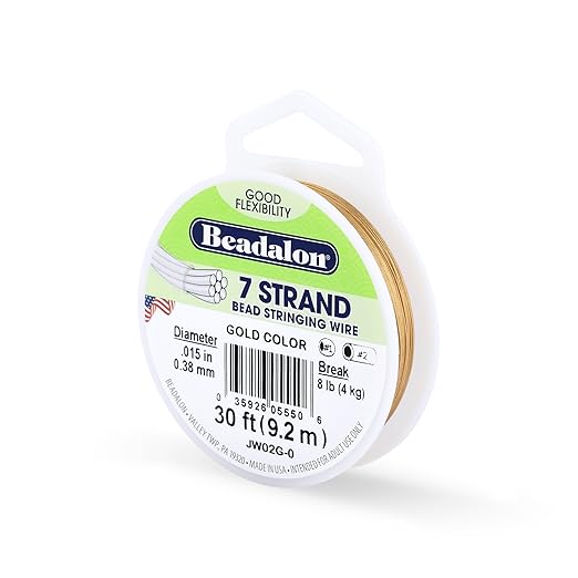 Beadalon 7-Strand Stainless Steel Beading Wire, Flexible & Durable Wire by Beadalon