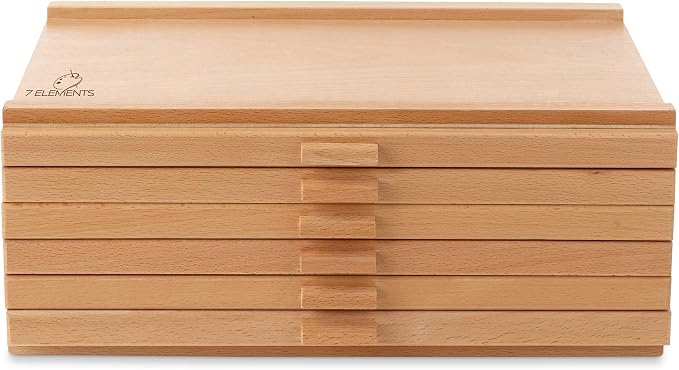 7 Elements 6 Drawer Wooden Artist Storage Supply Box - Image 6