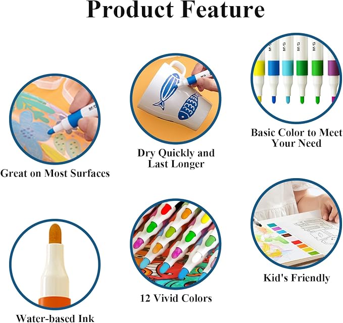 M&G Acrylic Paint Pens Markers Stocking Stuffers, 12 Colors - Image 7