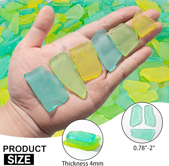 Keedolla Sea Glass for Crafts - 15 OZ Flat Frosted Seaglass Pieces Crushed for - Image 3