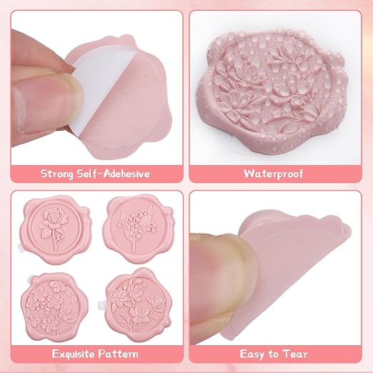 60Pcs Wax Seal Stickers, Wedding Invitation Envelope Seal Stickers Adhesive - Image 3