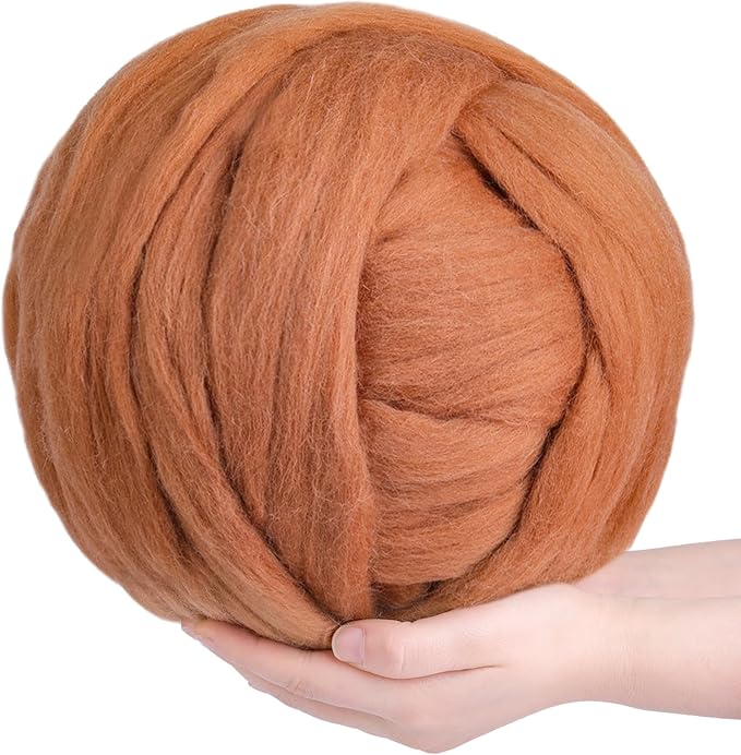 QMNNMA Wool Roving Bulk, 8.82oz Needle Felting Wool, Soft Felting Wool Supplies by Qmnnma