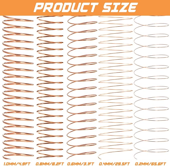 Mixweer 15 Pcs 5 Size Copper Wire 18 20 22 26 32 Gauge Tarnish Resistant - Image 2