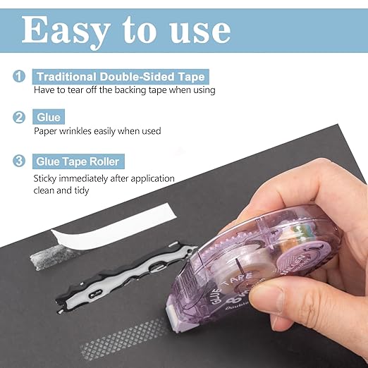 12 Pack Double Sided Tape Roller, Scrapbook Supplies, Glue Tape | Crafts - Image 2