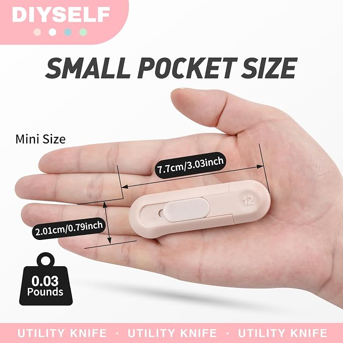 DIYSELF 8 Pack Mini Box Cutters, Safety Box Cutter, Box Opener, and Retractable - Image 3