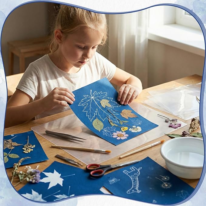 Cyanotype Kit with 30 Sheets Sun Print Paper & Acrylic Panel, 5.8 x 8.3 IN | - Image 6