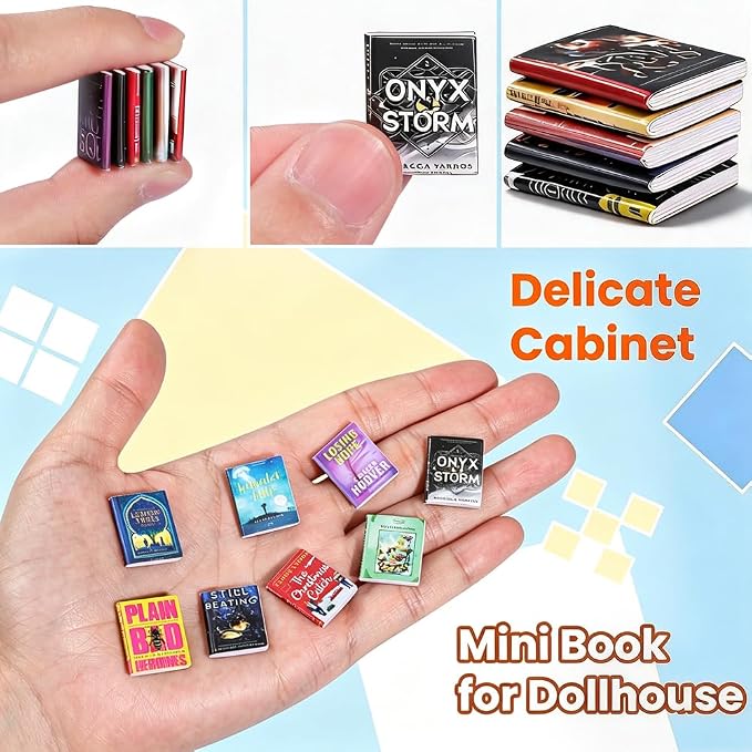 DIYDEC 500pcs Mini Books Miniatures Dollhouse Books - Image 3