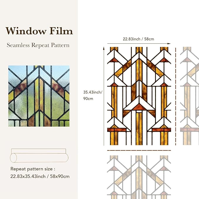 Faux Stained Glass Window Film, Decorative Window Privacy Film - Image 5