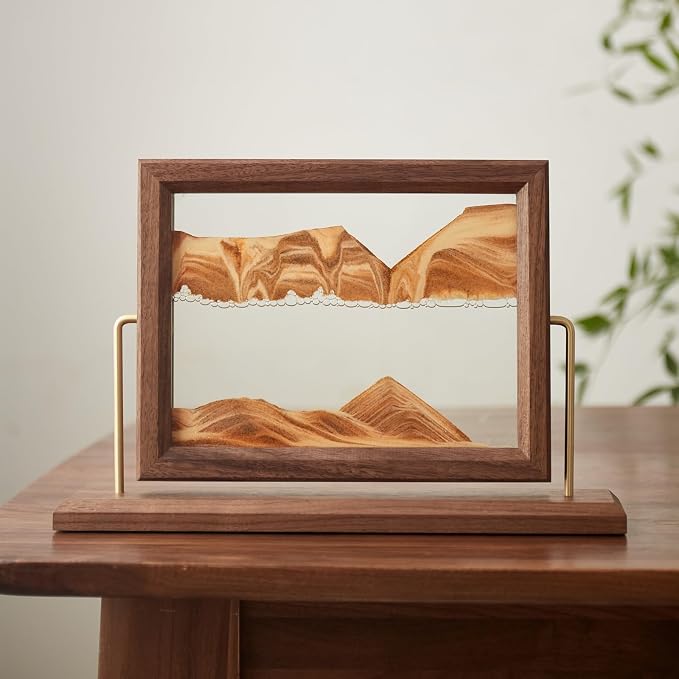 Solid Wood Oasis Mini Art Liquid Motion 360-Degree Rotation, Made of Black - Image 3