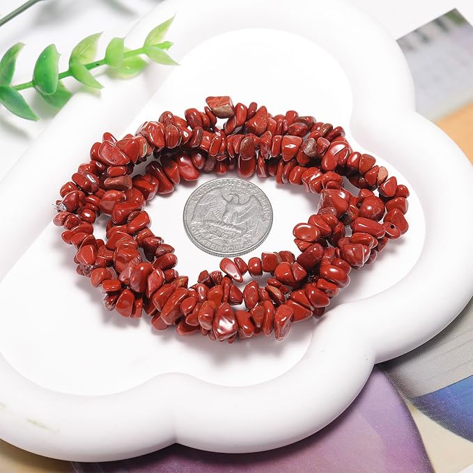 200 Pcs Crystal Chip Beads for Jewelry Making 5-8mm Red Jasper | Natural Chip - Image 5