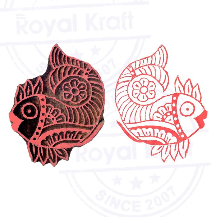 Royal Kraft Wooden Stamps DIY Fabric, Henna Printing Blocks THDtag002 - Image 4
