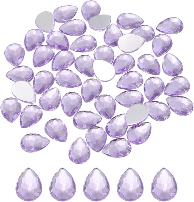 MECCANIXITY 50PCS Flat Back Acrylic Teardrop Gems 10x14mm Artificial Rhinestones by MECCANIXITY