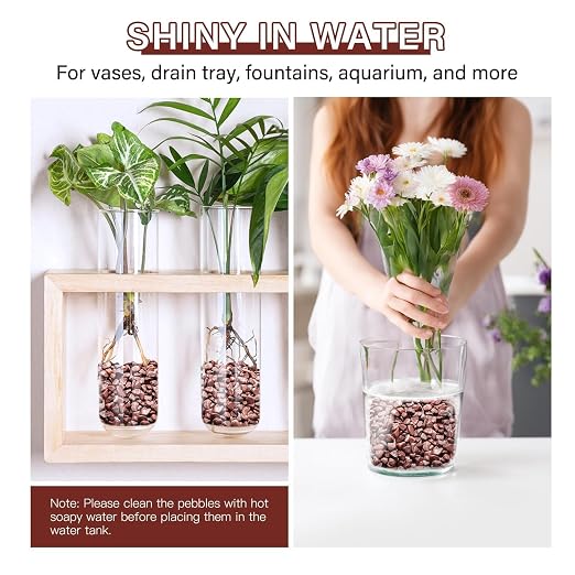 NUPICK 3 lbs Pebbles for Indoor Plants, 3/8 Inch Pea Gravel for Fish Tank - Image 5