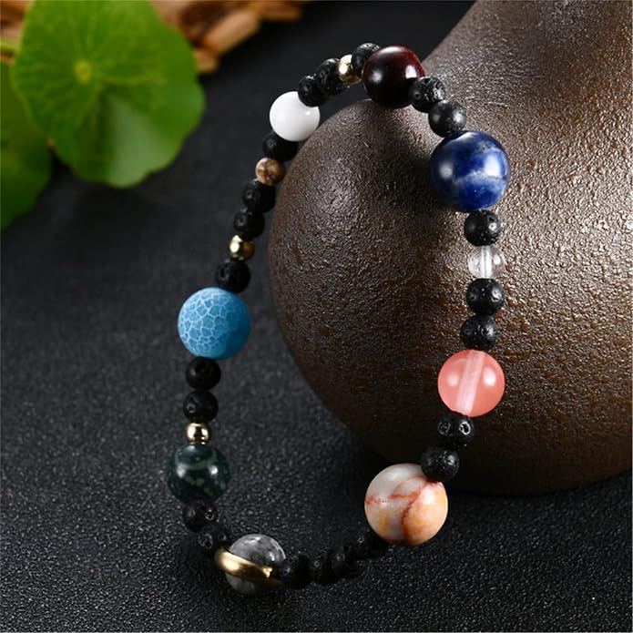 ONLYJUMP Planet Bracelet Solar System Universe Galaxy Bracelet Handmade Natural - Image 6