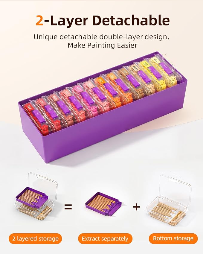 Redtwo 60 PCS Diamond Painting Storage Containers Trays, Detachable Trays - Image 4