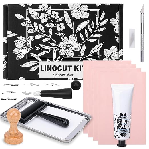 Linocut Kit for Beginners Stamp Making Set by SGHUO
