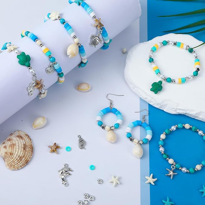 UPINS 2100Pcs Ocean Beads Bracelet Making Kit, Summer Beach Beads - Image 3